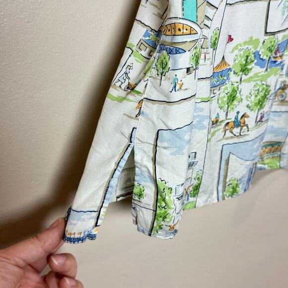 VTG plus Size women’s Button Down Blouse Novelty Print New York Liz Claiborne - Picture 4 of 11